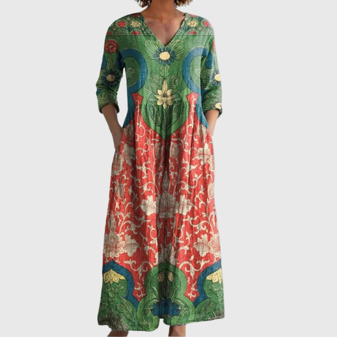 Teresa – Vintage Floral Maxi Dress