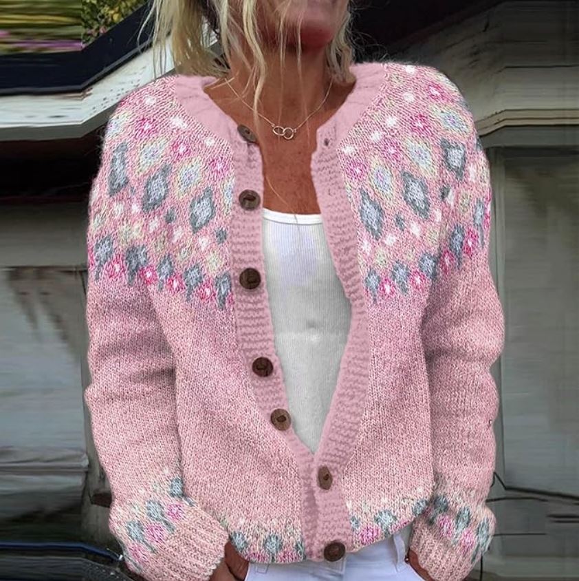 Liora – Printed Loose-Fit Cardigan