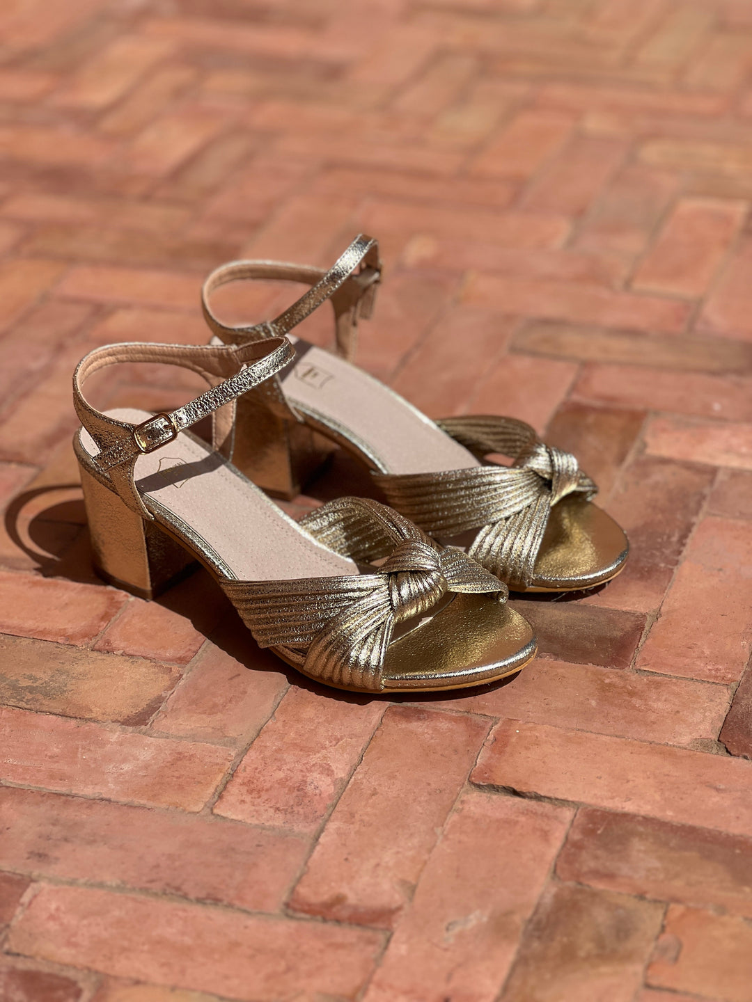 Elara – Knot Detail Mid-Heel Sandals