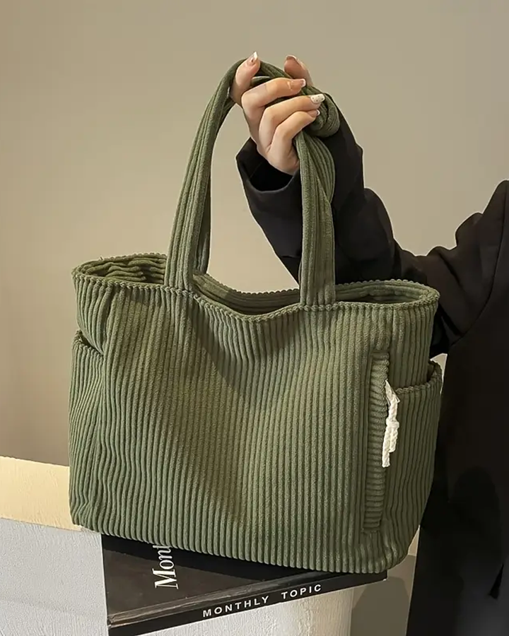 Amara – Large Capacity Corduroy Tote Bag
