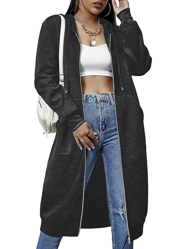 Elena – Longline Zip-Up Hoodie