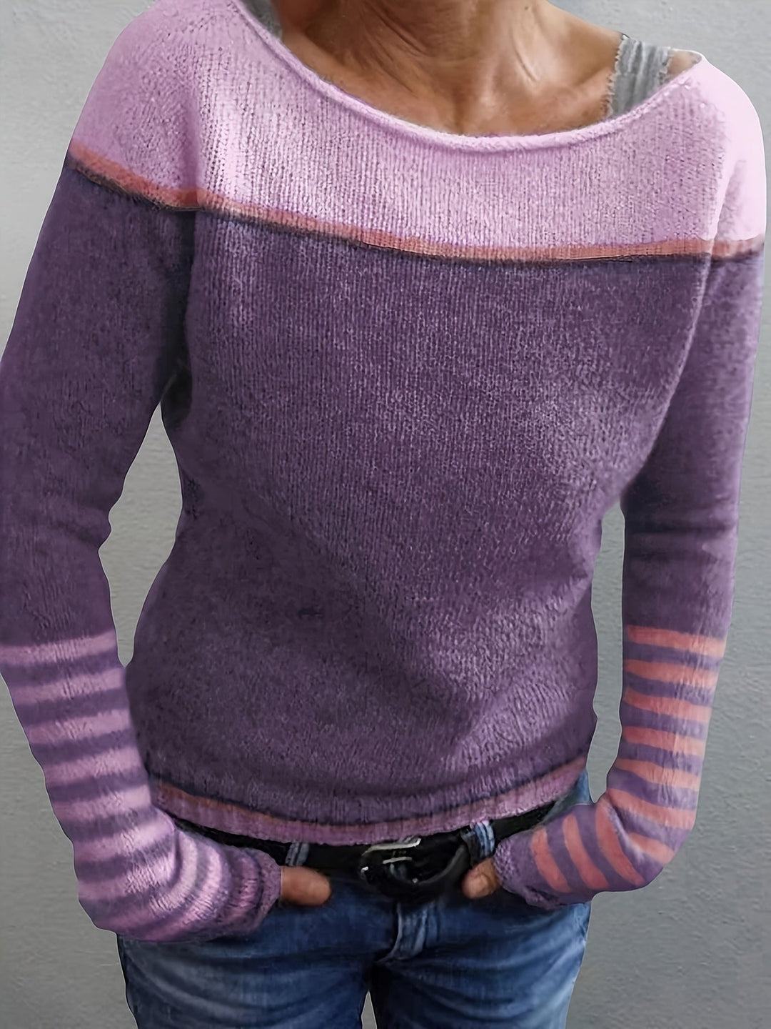 Selina – Striped Long Sleeve Sweater