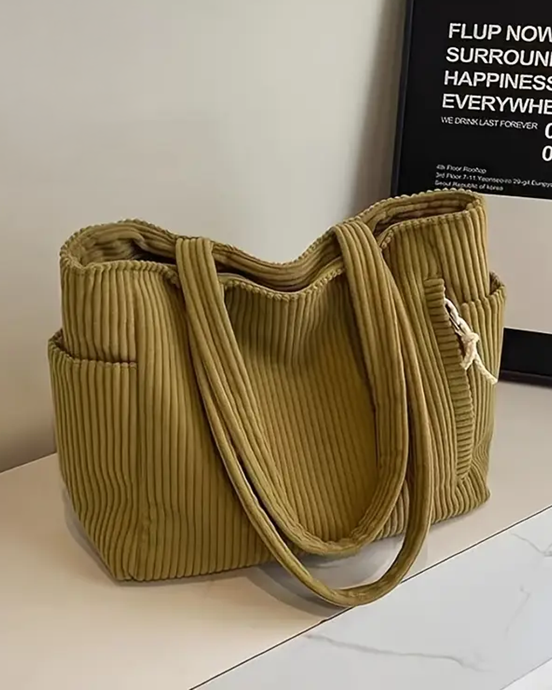 Amara – Large Capacity Corduroy Tote Bag