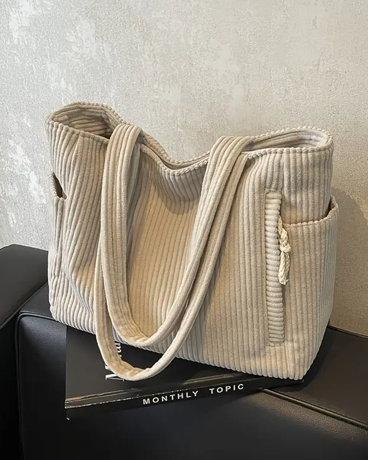 Amara – Large Capacity Corduroy Tote Bag