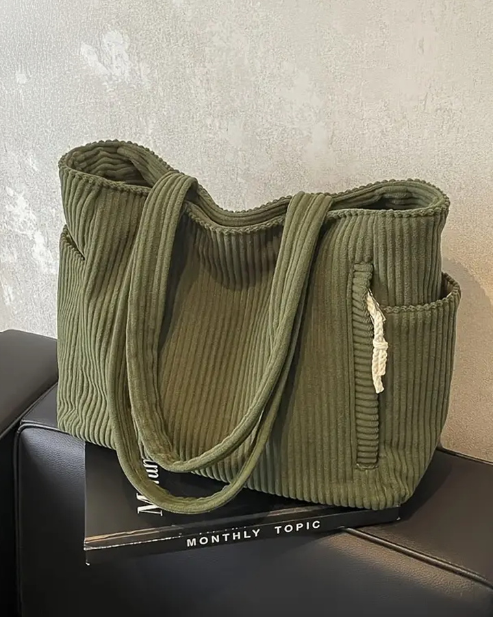 Amara – Large Capacity Corduroy Tote Bag