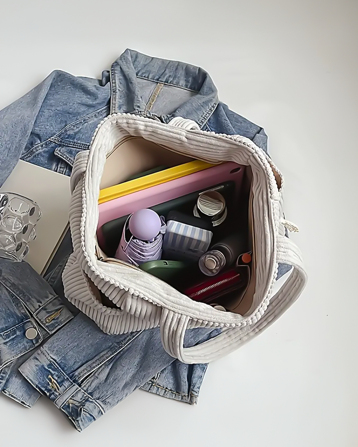 Amara – Large Capacity Corduroy Tote Bag