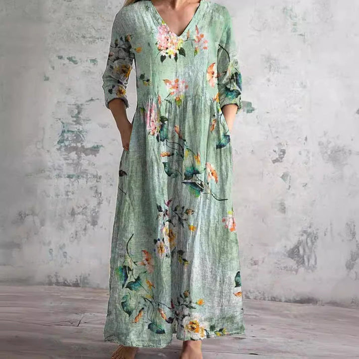 Florienne – Floral Linen-Cotton Midi Dress