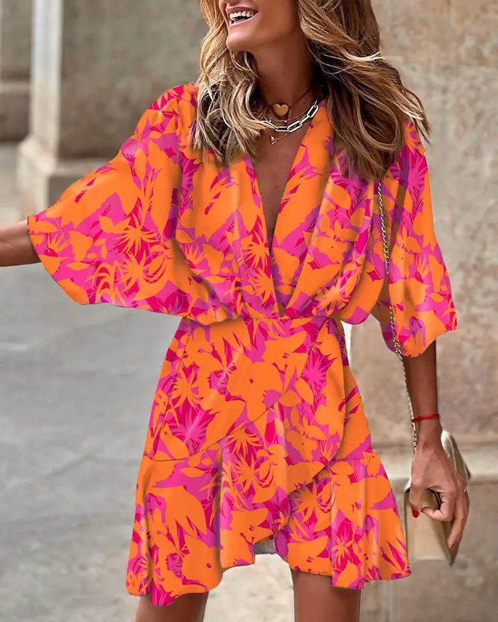 Xanethe – Abstract Wrap Mini Dress