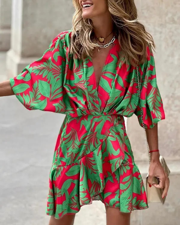 Xanethe – Abstract Wrap Mini Dress