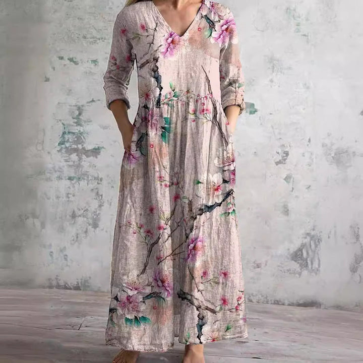Florienne – Floral Linen-Cotton Midi Dress