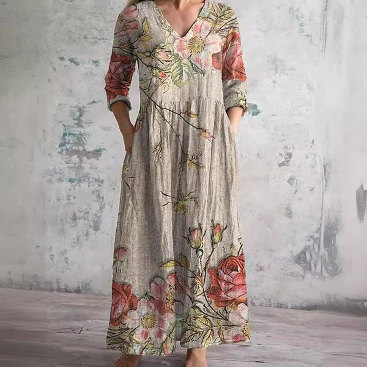 Florienne – Floral Linen-Cotton Midi Dress