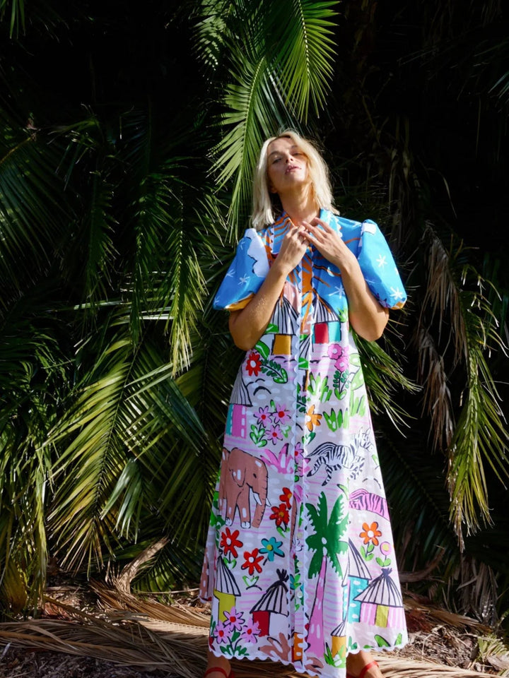 Xenia – Belted Puff Sleeve Shirt Dress