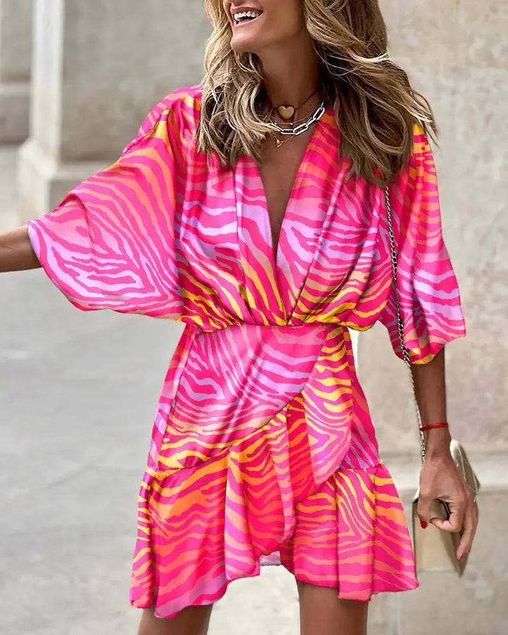 Xanethe – Abstract Wrap Mini Dress