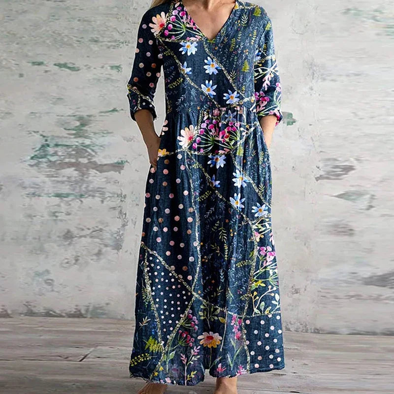 Florienne – Floral Linen-Cotton Midi Dress