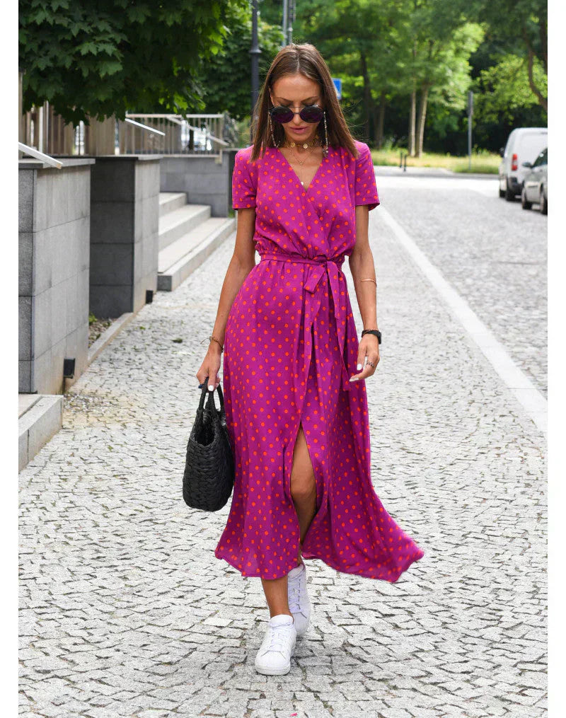 Xaria – Belted Floral Midi Dress