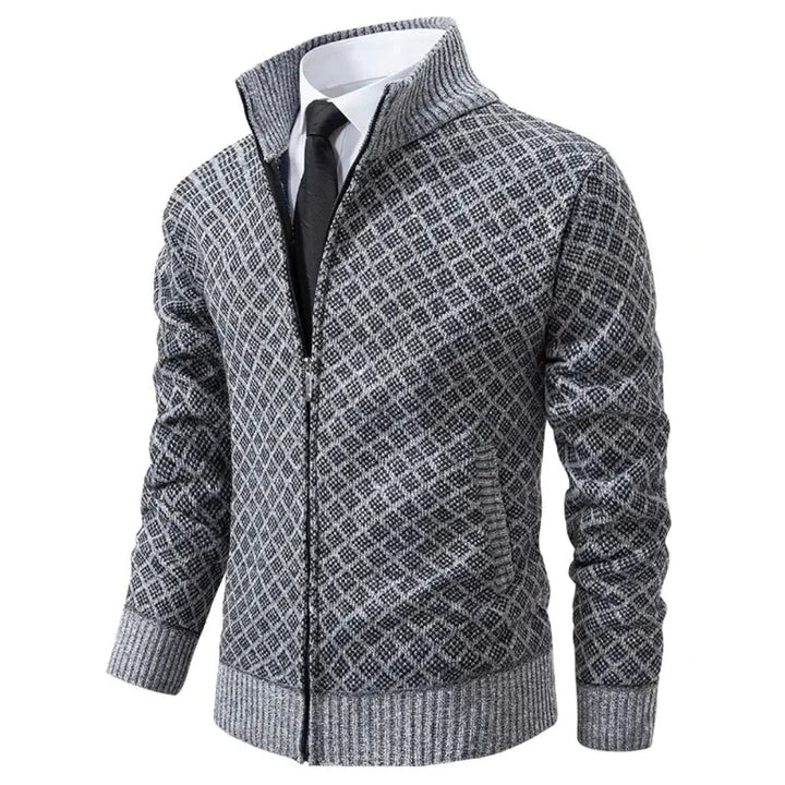 Cage – Diamond-Knit Zip-Up Jacket