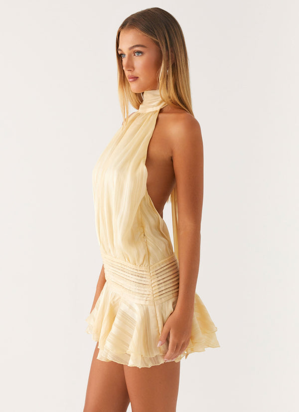 Willow – Lace-Up Chiffon Mini Dress