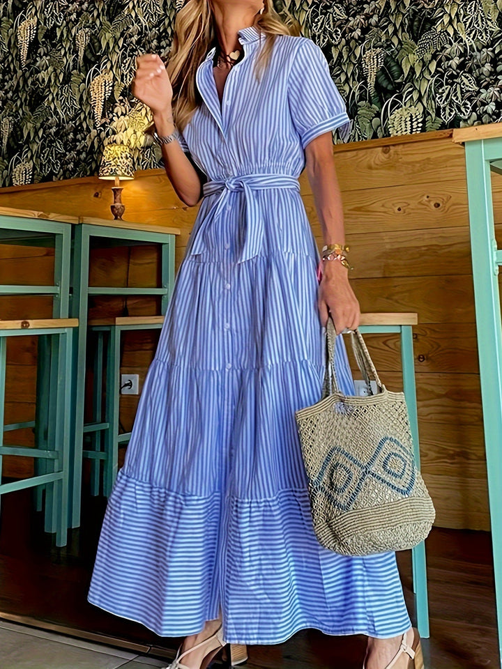 Briony – Belted Striped Shirt Dress