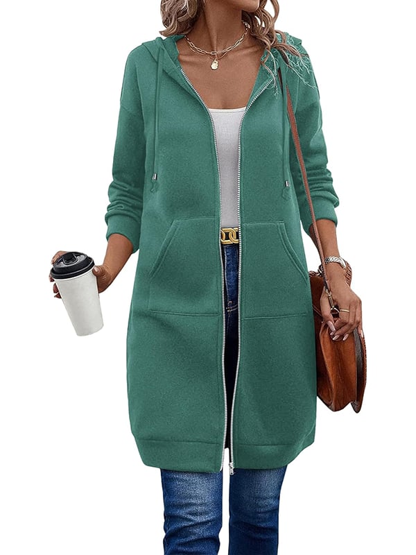 Elena – Longline Zip-Up Hoodie