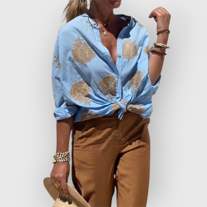 Henlow – Embroidered Button-Up Shirt