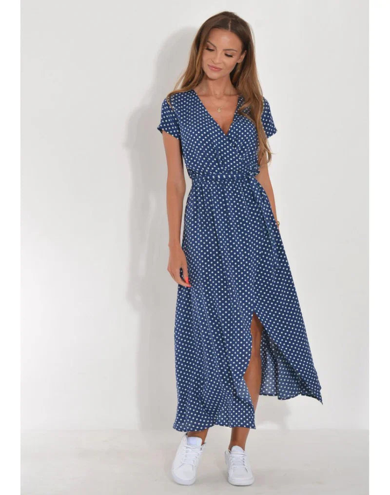 Xaria – Belted Floral Midi Dress