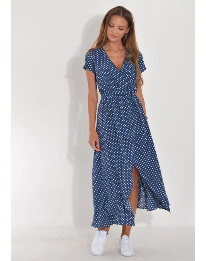 Xaria – Belted Floral Midi Dress