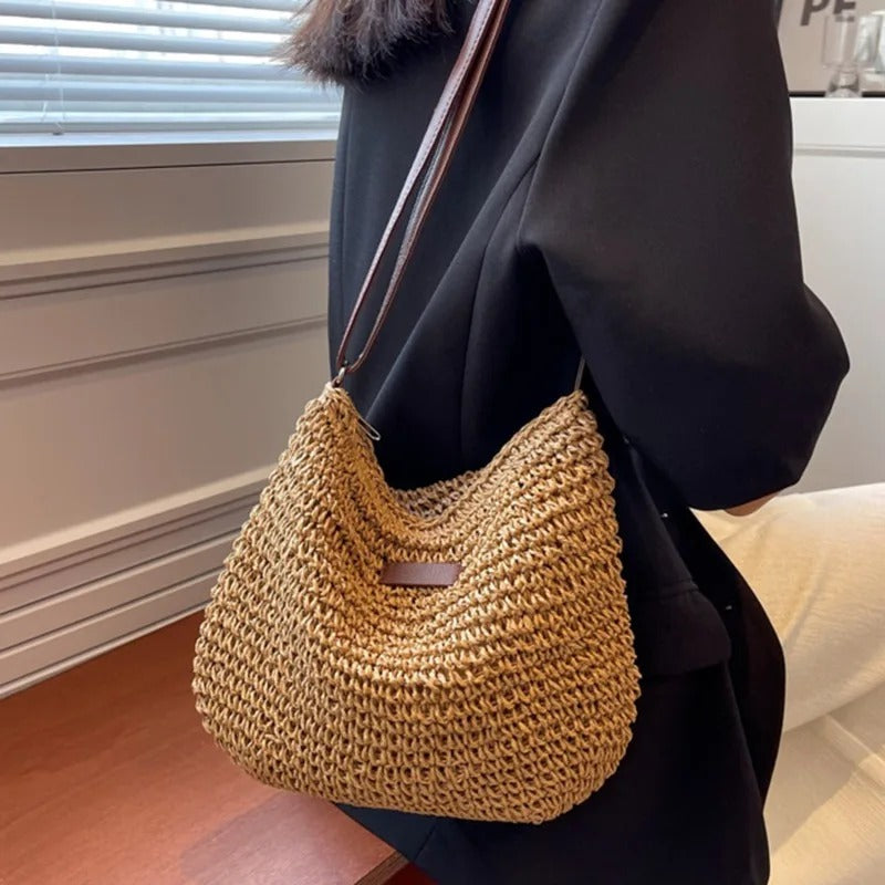 WHITE | Straw shoulder bag